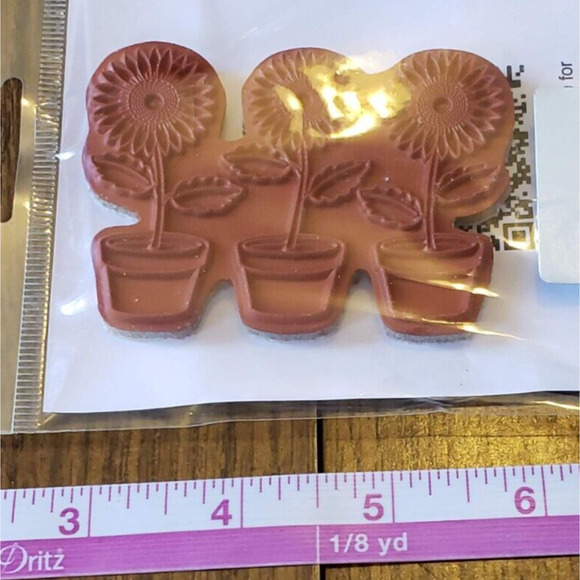La-La Land Cling Mount Rubber Stamps 2.5"X3" Sunflowers, NEW - Picture 4 of 4